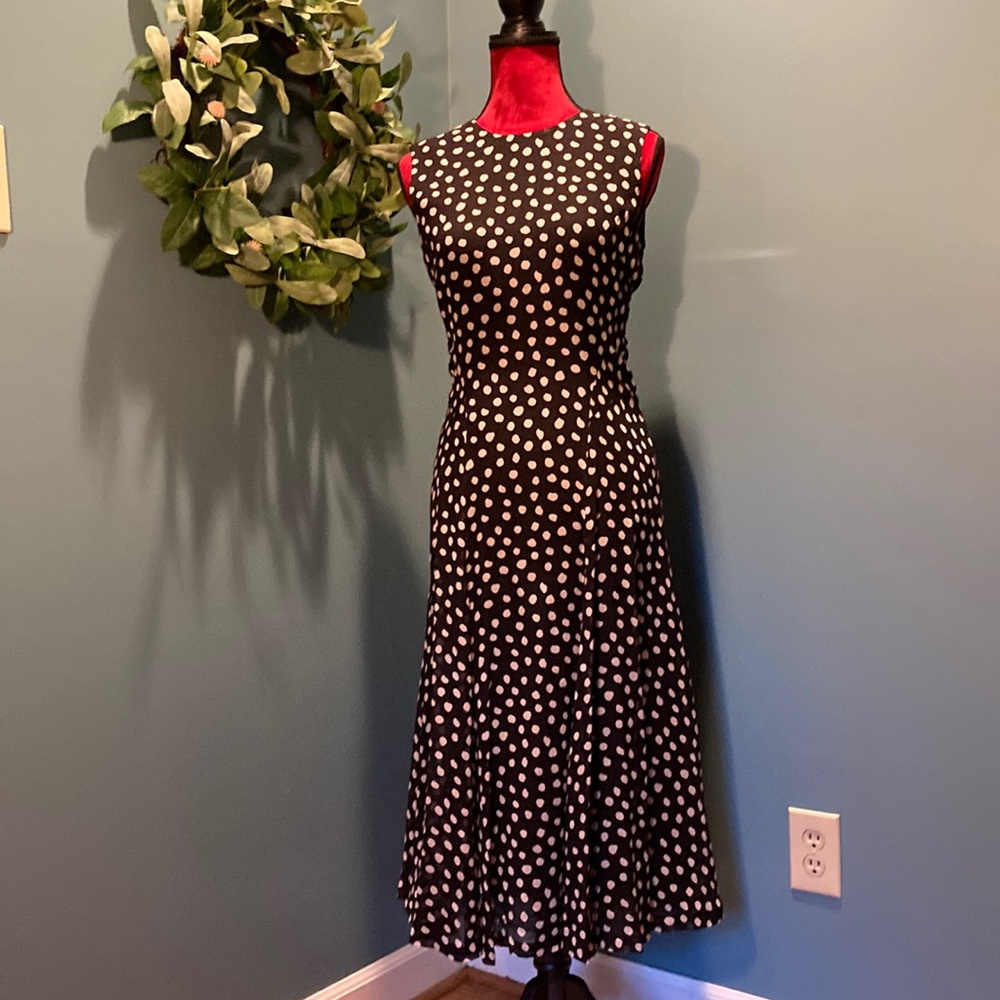 Jones New York Silk Black and White Dress Size 8